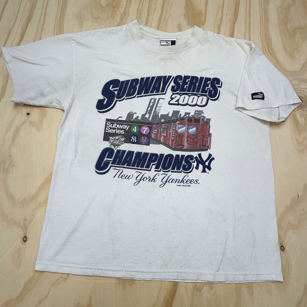 Puma New York Yankees Subway Series 2000 Champions T-Shirt White Mens L P200A